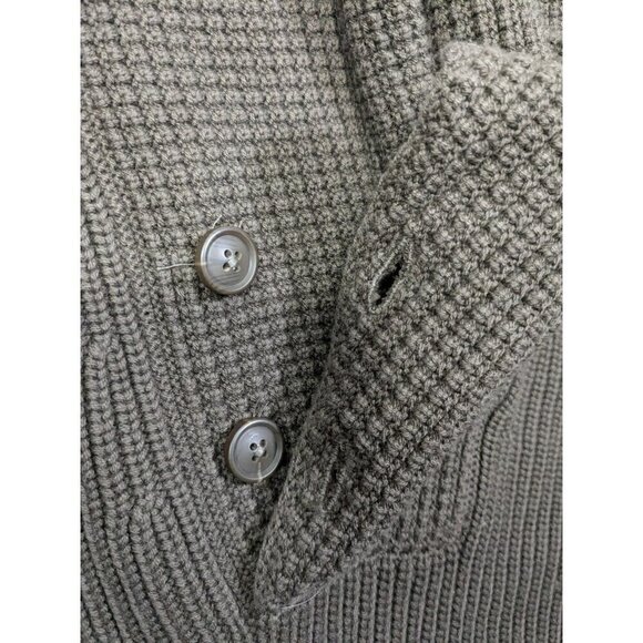 Duluth Trading Co Sweater Large Brigadier Shawl Collar Elbow Patches - Picture 8 of 10